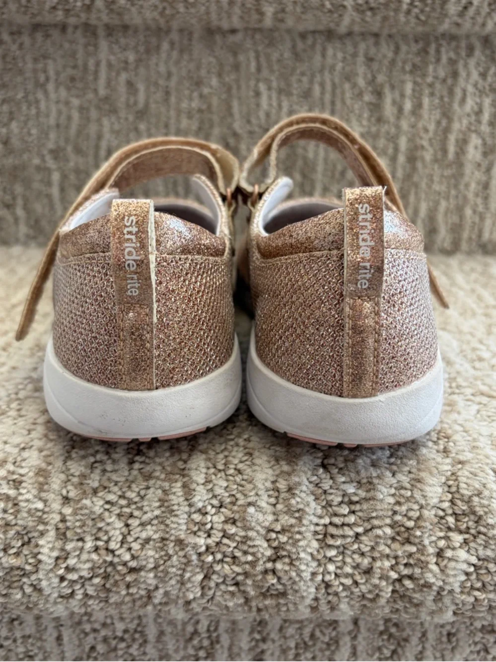 Stride Rite Holly Mary Jane flats in rose gold. Size 2XW. (2 extra wide).